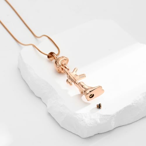 Cremation Jewelry Military Shoes Hats Guns Urn Necklace for Ashes Stainless Steel Military Equipment Pendant Memorial Necklaces Ash Holder for Human Pets Keepsake Jewelry of Loved Ones with Fill Tool - color: Rosegold