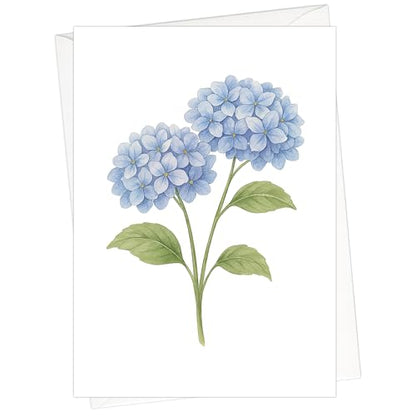 Cheerin 10 Pack Floral Cards with Envelopes - Elegant Hydrangea Stationary Cards - Flower Notecards Set for All Occasions - Hydrangea Stationery Gift 6x4 Inch