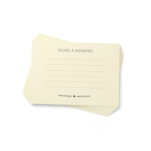 ANGEL & DOVE 25 Ivory 'Share a Memory' Funeral Remembrance Cards