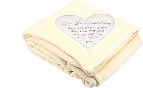 Pavilion Gift Company - 25th Soft Royal Plush Blanket 50x60 Inch - style: 25th Anniversary