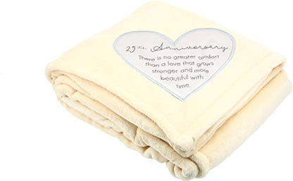 Pavilion Gift Company - 25th Soft Royal Plush Blanket 50x60 Inch - style: 25th Anniversary
