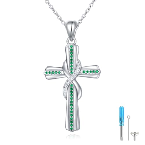 Ashes Necklace 925 Sterling Silver Urn Pendant for Ashes Cremation Keepsake Jewelry for Human Pet Ash Memorial Gift for Women Men - color: Infinity-2