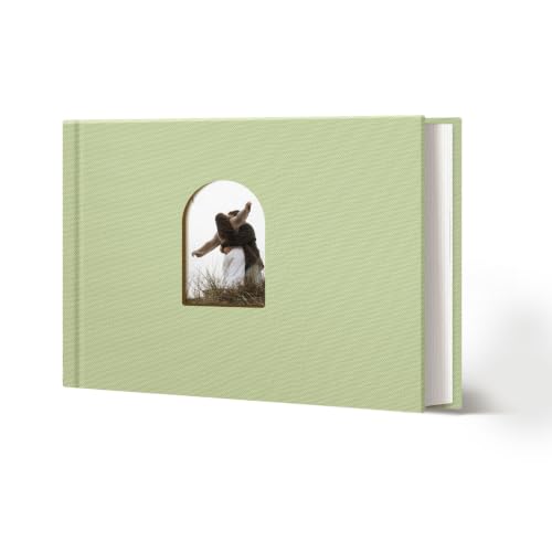 Vienrose Scrapbook Photo Album, 8x6 Inch, 26 Pages, Grass Green | Linen Cover, Kraft Paper, DIY Scrapbooking, Wedding Baby Shower Family Graduation - color: Dusty Sage Green, size: 8x6 Inch, 26 Pages