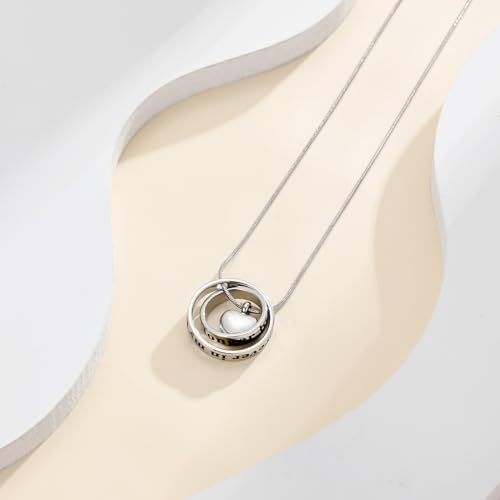 Cremation Jewelry Urn Necklace for Human Ashes for Women Men Eternal Loved Circle Memorial Ashes Keepsake Pendant - color: Customize