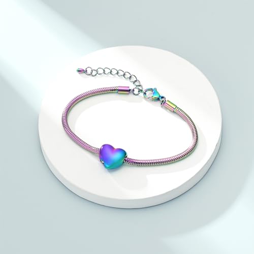 Imrsanl Heart Urn Bracelet for Ashes Cremation Jewelry for Women - color: Colorful