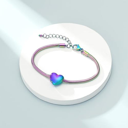 Imrsanl Heart Urn Bracelet for Ashes Cremation Jewelry for Women - color: Colorful