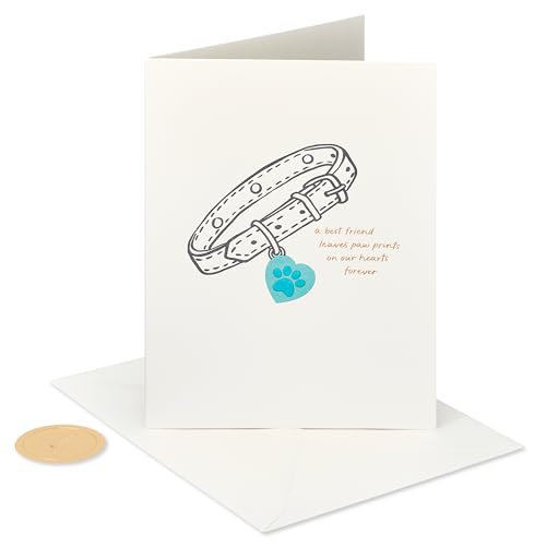 Papyrus Blank Pet Sympathy Card (Paw Prints on Our Hearts) - color: Paw Prints on Our Hearts
