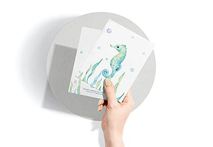Twigs Paper Marine Thank You Cards, 12 Sea Animal Note Cards with Envelopes | Small size, blank inside, envelopes included, hand-illustrated artwork, thinking of you, bulk value set - color: Sea Animals, size: 12-Count