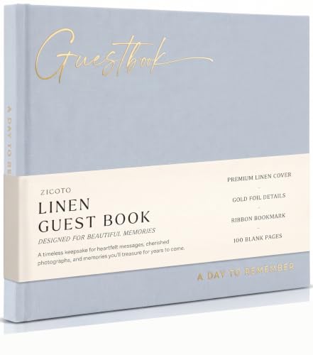 Beautiful Wedding Guest Book for Your Wedding Reception w/ Polaroid Photos | Simply Elegant Guestbook to Sign in and Add Photos - The Perfect Baby Shower Guest Book for the Special Day - color: Blue