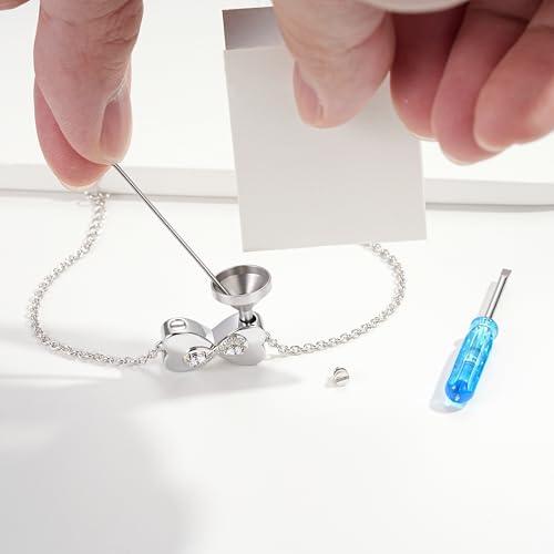 Double Urn Bracelets for Ashes for Women: Sterling Silver Dual Cremation Charms Bracelet Jewelry Hold Two Ashes - Burial Memorial Keepsakes Charms Jewelry Gifts for Loved Ones - style: Double Teardrop