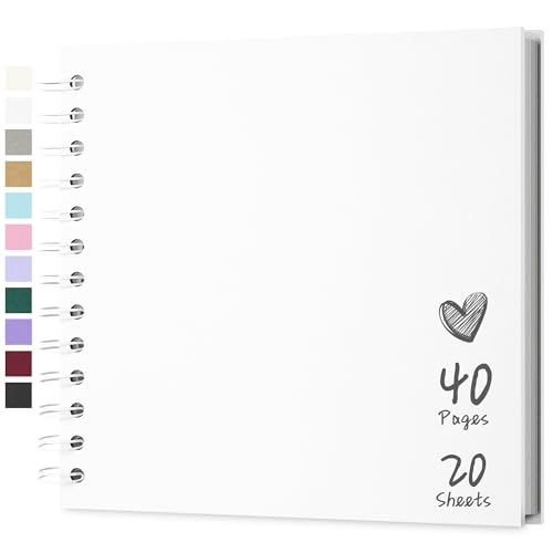 Scrapbook Photo Album 7"x7" 20 Sheets 40 Pages Hardcover Kraft Paper Khaki - color: White, size: 7"x7" 20 Sheets