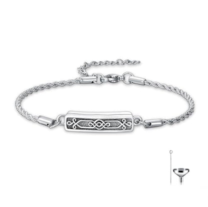 Urn Bracelet for Ashes for Women 925 Sterling Silver Bar Cremation Bracelet Cremation Memorial Keepsake Jewelry Gifts for A Loss of Loved Ones - style: Celtic Knot