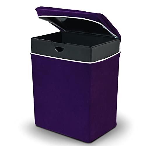 Velvet Urn Bag with TSA Approved Cremation Container | Holds Cremated Ashes of Human Adult | For Use in a Niche or Ground Burial | Fits the Crowne Burial Urn Vault (Purple) - color: Purple