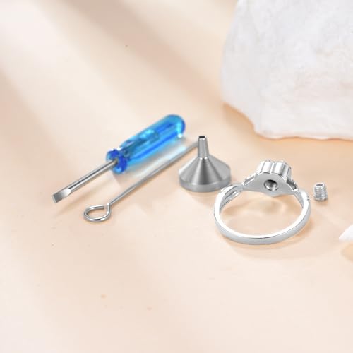 Urn Ring for Ashes Sterling Silver Urn Ring Keepsake Memorial Jewelry Gifts for Women - color: heart