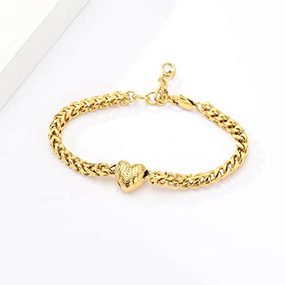 Heart Urn Link Bracelet for Ashes for Women Stainless Steel Cremation Jewelry Adjustable Keepsake Bangle Memorial Gift - color: C
