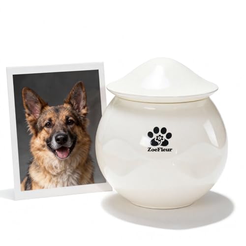 Landscape Art Pet Urn, Resin Memorial Box for Cat or Dog Ashes, Small Keepsake(A-White) - color: A-white