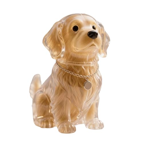 Pet Hair Keepsake Keychain Memorial Charm with Transparent Bottle for Collecting Dog Fur Portable - color: Golden Retriever2