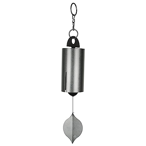 Woodstock Chimes Heroic Windbell Wind Chime for Outside 40" Large Silver,Deep Tone Sound, Outdoor Decor for Patio, Porch, Garden HWLAS - color: Antique Silver, size: Large