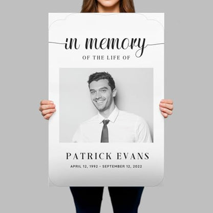 Personalized In Memory Of The Life Funeral Sign With Photo (Paper) - color: Sign 2