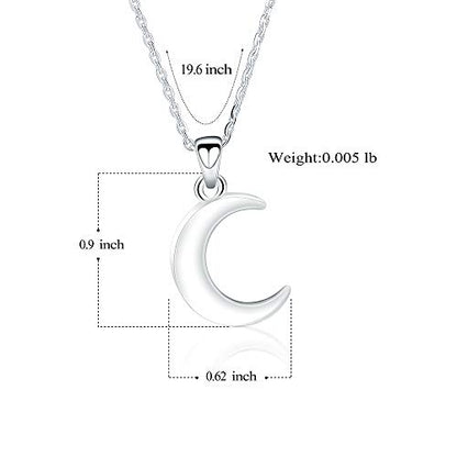 Imrsanl Cremation Jewelry for Ashes Moon Urn Necklace Stainless Steel Memorial Lockets Keepsakes Jewelry for Ashes Pendant - Fill kit - color: Sterling Silver