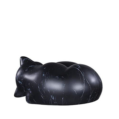 Pet Urns,Sleeping Resin Cremation Cat Urn, Cat Urns for Ashes, Small Animal Urn (Black)… - color: Black