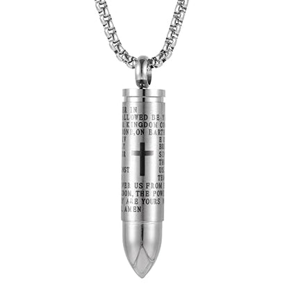 Urn Necklace, Cremation Urn Necklace for Ashes, Celtic Keepsake Memorial Pendant, Waterproof Urn Jewelry, Stainless Steel Locket - color: Silver