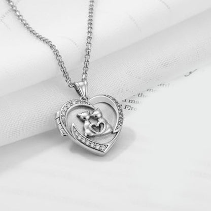 925 Sterling Silver Pictures Locket Necklace for Women Men - color: Black plated 6