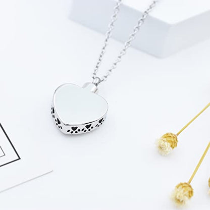 Heart Pet Urn Necklace for Ashes Dog Cat Paw Print Memorial Keepsake Jewelry Always In My Heart Engraved Pet Ashes Casket Tree of Life Pet Cremation Urn Pendant Necklace - color: Customize