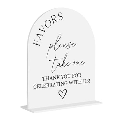 Please Take One Sign Wedding Favor Acrylic Sign for Wedding Engagement Bridal Shower Ceremony Reception Event Party 8"x10" - color: With