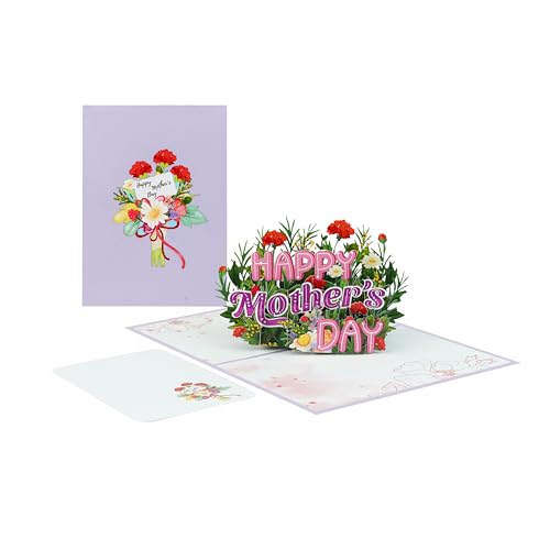 iGifts And Cards Happy Mother's Day 3D Pop-Up Card 5" x 7" | Floral Bouquet, Garden Design, Mom, Grandma, Wife, Alternative to Flowers, With Notecard, Keepsake - color: Happy Mother's Day 6