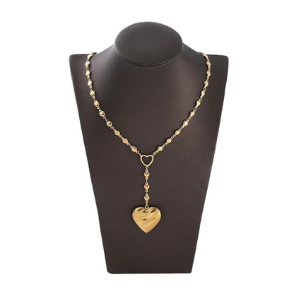 Personalized Heart Locket Necklace for Women Stainless Steel- Heart Necklace - color: Gold-A