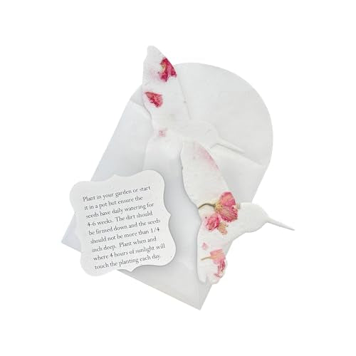 24 Favor Set, Pink Hummingbird Gift Wrap Tags w/Wildflower Seed | Writable Gift Wrap Tags for Funeral Favors, Sympathy Gifts & Celebration of Life Keepsake - color: Pink Hummingbird, size: 24 Count