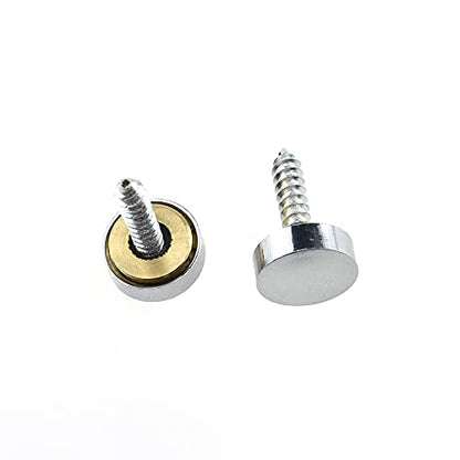 Hahiyo 12mm Diameter Mirror Screws Brushed Stainless Steel Solid Easy Install Brass Washer Decorative Caps Fasteners Nails Silver 20 Pairs for Bathroom Mirrors Panels Kitchen Ceiling Arts Crafts - size: 12mm-20sets-Silver