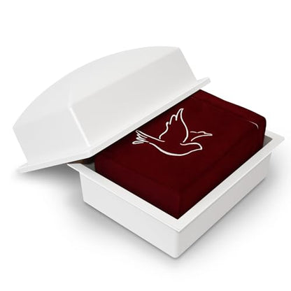 Velvet Urn Bag with TSA Approved Cremation Container | Holds Cremated Ashes of Human Adult | for Use in a Niche or Ground Burial | Fits The Crowne Burial Urn Vault (Black with Cross and Dove) - color: Black With Cross and Dove
