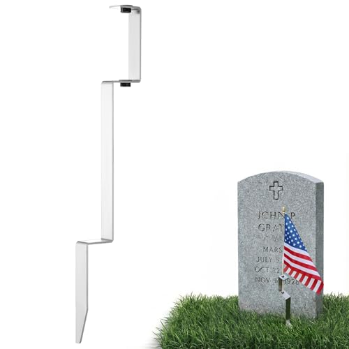 LEIFIDE 20 Inch Aluminum Flag Staff Spike Holder Cemetery Memorial Flag Holder Grave Marker Burial Flagpole Display American Stick Stand for Yard Displays 250th Anniversary Memorial Day Decoration
