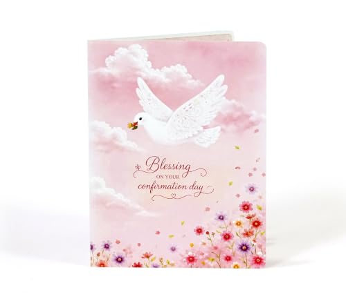 CUTPOPUP Confirmation Cards, Confirmation Greeting Cards, Religious Confirmation Cards for Girls, Boys, Grandson, Granddaughter (Girls) US8-SD294.1US - color: Pink Confirmation