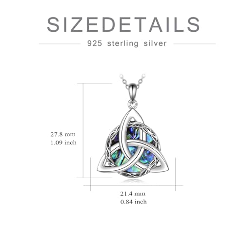 WINNICACA Celtic Knot Necklace 925 Sterling Silver Celtic Pendant Irish Urn Necklace Jewelry Birthday Anniversary Valentine's Day Gifts for Her Women Wife Girlfriend Daughter - style: 1-Celtic Knot Necklace(Abalone)