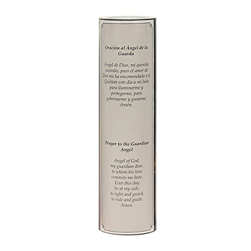 Stonebriar The Saints Collection Guardian Angel Flickering LED Prayer Candle with Automatic Timer, Religious Gift Ideas for Mom, Dad, Sister, Brother, and Friends 8 Inches, 1 Count (Pack of 1) - style: Guardian Angel