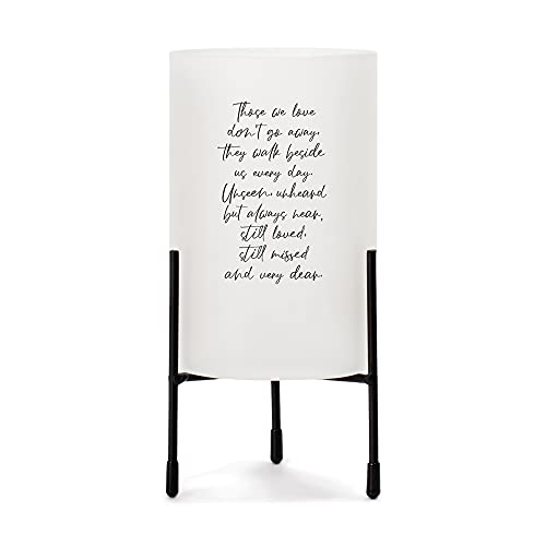 Elanze Designs We Love Don't Go Away Classic White 8 x 4 Glass Hurricane Candle Holder