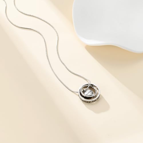 Cremation Jewelry Urn Necklace for Human Ashes for Women Men Eternal Loved Circle Memorial Ashes Keepsake Pendant - color: Customize