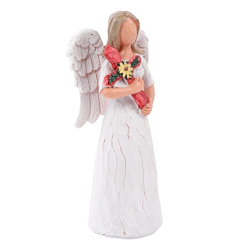 Sympathy Angel Figurine, Angel Holding A Cross Collectible Figurine | I Pray That You Grow in Christian Faith All The Days of Your Life - A Gift to Comfort and Encourage Hope and Healing - color: Sympathy Angel