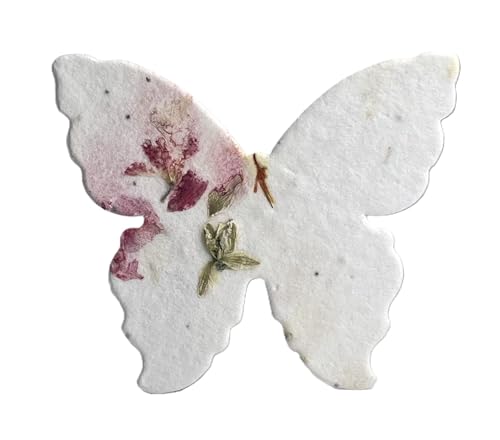 Bulk Seed Paper Butterfly Set of 100 with Recycled fibers and Petals 3 inch Wingspan (Pink 24s) - color: Pink 24s
