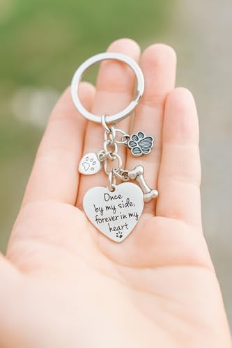 Pet Memorial Gift for Loss of Dog, Dog Memorial Keychain with Engraved Heart, Dog Loss Sympathy Gift, Pet Remembrance Keepsake, Bereavement Gift for Dog Lovers, Stainless Steel Keychain