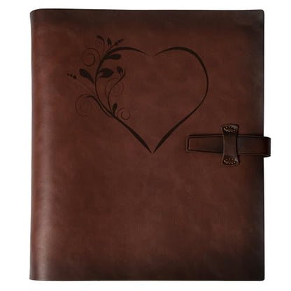 Photo Album 4x6 300 Photos, Genuine Leather Photo Albums with Writing Space with 30 Writing Paper, Travel Family Wedding Kids Graduation Ultrasound Baby Picture Album Scrapbook Photo Album（LOVE） - color: Heart