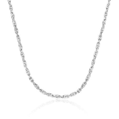 Abooxiu Replacement for Urn Cremation Jewelry Stainless Steel Link Chain Necklace for Men Women Silver