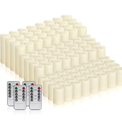 fclayvts 96-Pack LED Flameless Candles with Remote Control - Perfect for Parties, and Special Occasions(Three Sizes) - size: 96-Pack