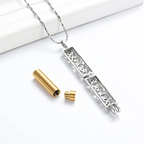 Imrsanl Cylinder Cremation Urn Necklace for Ashes of Loved One - color: Customize