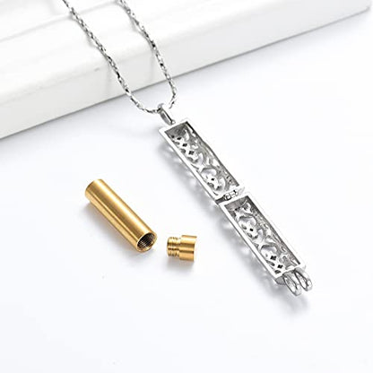 Imrsanl Cylinder Cremation Urn Necklace for Ashes of Loved One - color: Customize