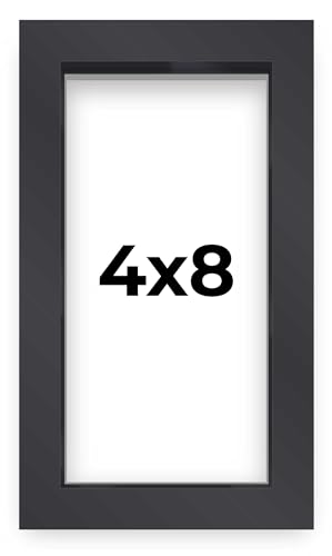 4x8 Inch Shadow Box Frame Contemporary Black Finish | 3/4" Depth of Usable Space| Interior Size 4x8 Inch or 8x4 Inch in| UV Resistant Acrylic, Acid-Free Backing, Wall Hangers | Made in USA - size: 4x8