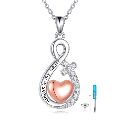 TIGER RIDER Pet Paw Necklace 925 Sterling Silver Cross Infinite love Necklace Pendant Pet Jewelry Gift for Dog Cat Lovers - style: Love